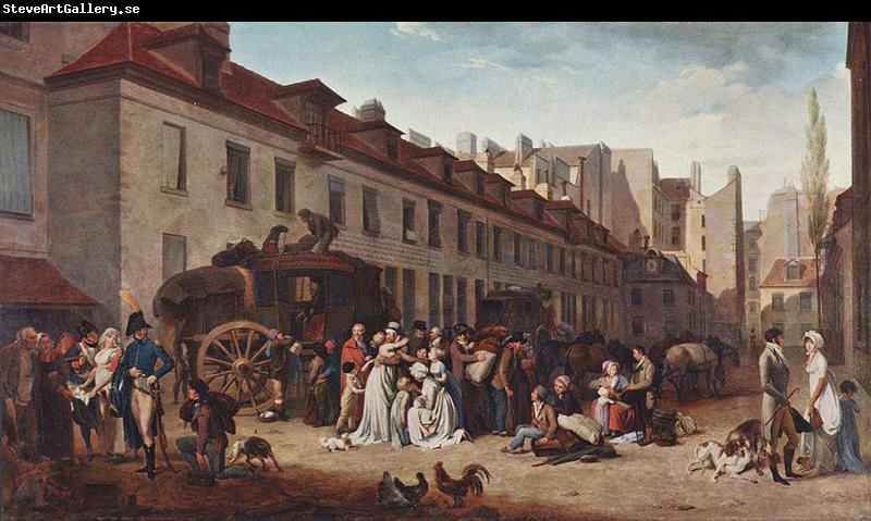 Louis-Leopold Boilly The Arrival of the Diligence (stagecoach) in the Courtyard of the Messageries